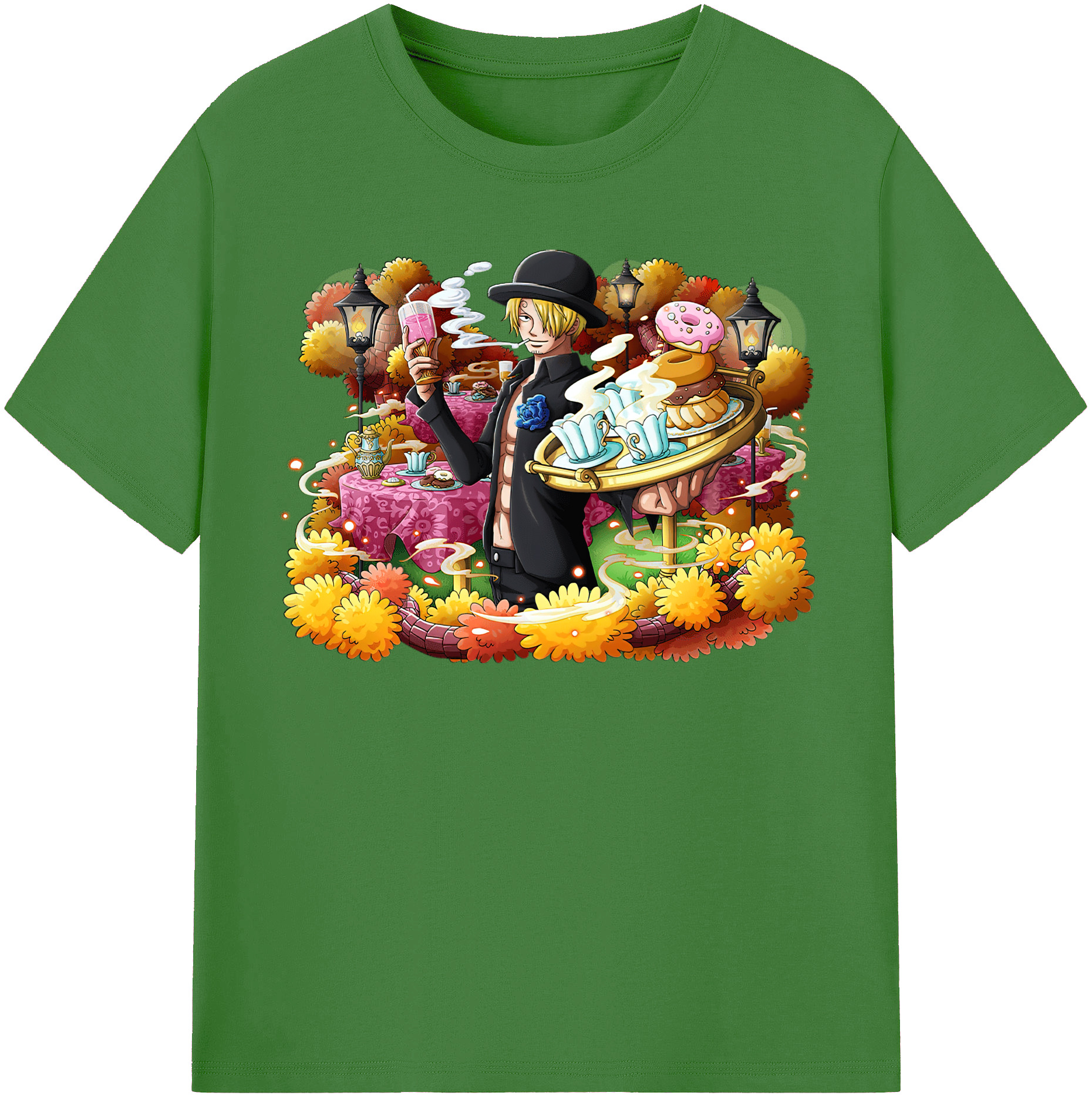 （画像用） ワンピース サンジ ONE PIECE Sanji レディースカジュアルプリントTシャツ（綿100％）
